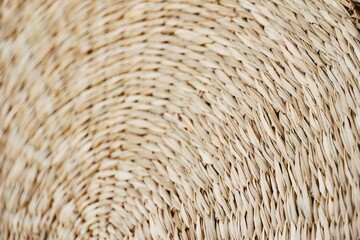 Straw basket texture on closeup background.