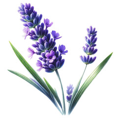 Fototapeta premium Vibrant Watercolor Lavender - Isolated Transparent Design