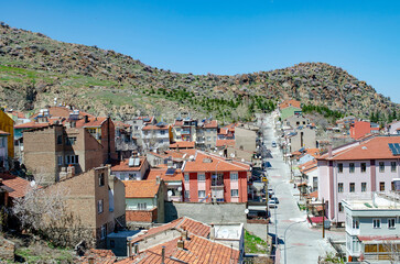 Traditional Turkish ottoman houses in Afyonkarahisar old town, Afyon, Turkey