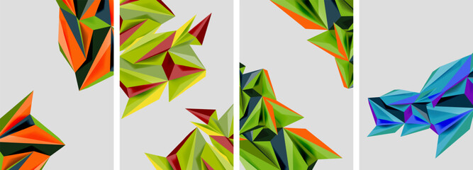 Triangle low poly mosaic posters. Vector illustration For Wallpaper, Banner, Background, Card, Book Illustration, landing page