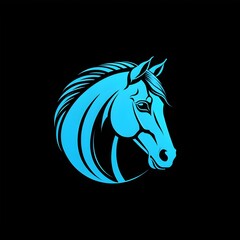 abstract Flat Vector Horse Logo Design