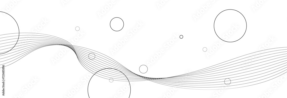 Poster geometric curve wave and circle background. futuristic wavy abstract shape with digital flowing pres