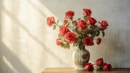 roses in a vase