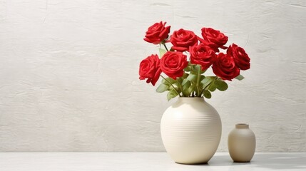 roses in vase