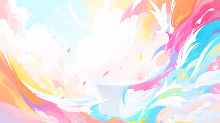 Multicolored Painting anime style, Abstract wallpaper