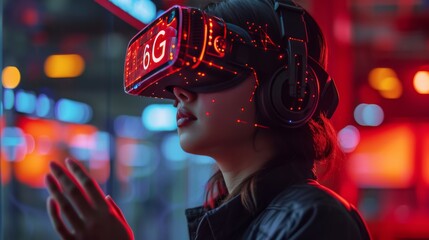 Expérience VR Futuriste avec 6G - Cyberpunk