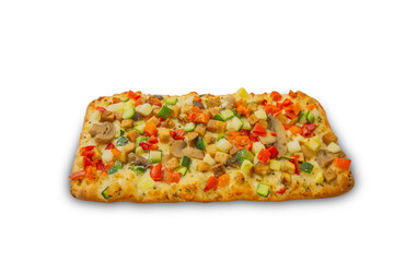 pizza, food, cheese, isolated, italian, mozzarella, tomato, dinner, meal, snack, crust, baked, white, pepper, pepperoni, ham, tasty, salami, lunch, delicious, dough, fast food, isolated background