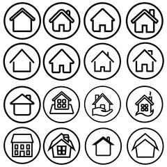 Homepage icon vector set. House illustration sign collection. Home symbol. Building logo.