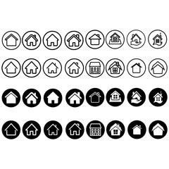 Homepage icon vector set. House illustration sign collection. Home symbol. Building logo.