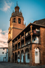 Iglesia de Santa Maria la Mayor in the historic center of Ronda, Spain. The church, now cathedral...