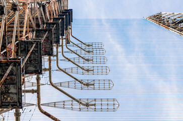 old secret army soviet radar against the sky in Chernobyl