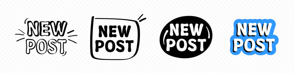 New post social media handwritten typography sticker