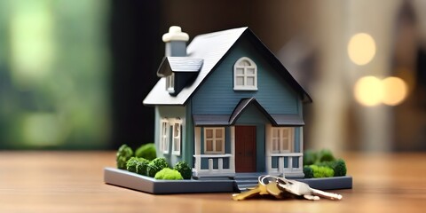 house on the floor Petite Property: Mini Real Estate House for Purchase a wooden house model on a wooden table with greenery

 