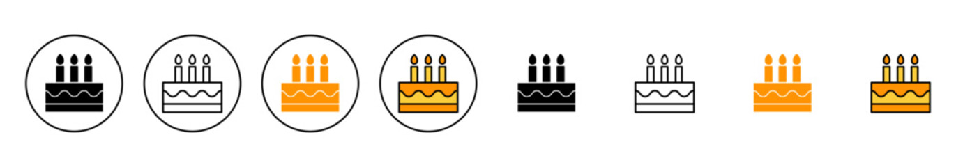 Cake icon set  vector. Cake sign and symbol. Birthday cake icon