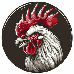 Angry rooster head mascot