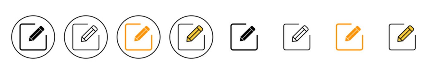 Edit icon set vector. edit document sign and symbol. edit text icon. pencil. sign up - obrazy, fototapety, plakaty