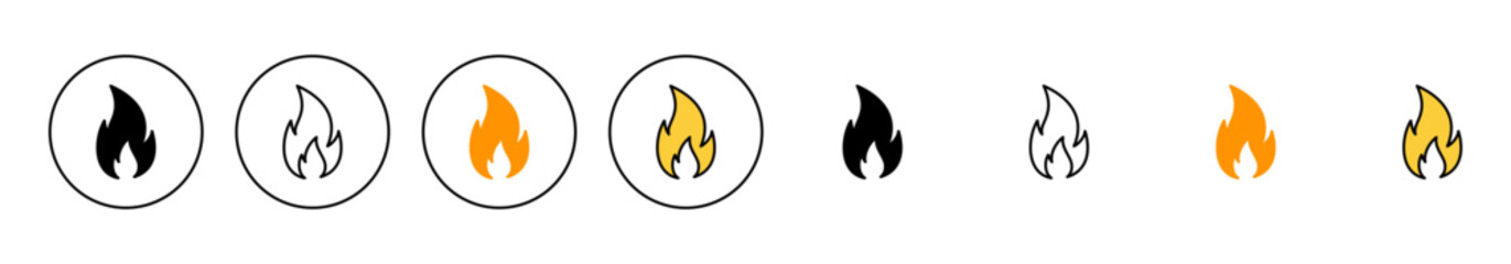 Fire icon set vector. fire sign and symbol