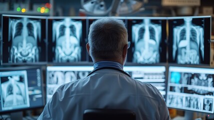 doctor looking at xray