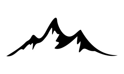 mountain vector icon silhouette on white background