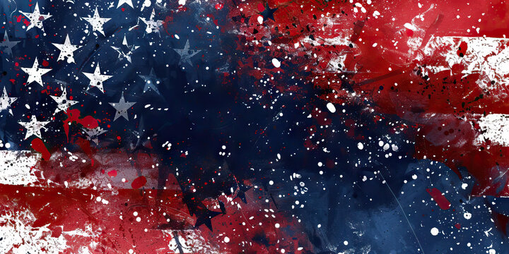 Grand Old Party Gathering: A Celebratory Atmosphere Filled with Republican Spirit, Set Against an Abstract Background to Evoke the Energetic and Spirited Atmosphere of a Republican Event.