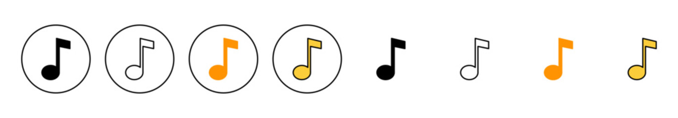 Music icon set  vector. note music sign and symbol