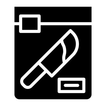 black knife evidence bag icon clip art preview