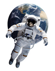 Astronaut floating in Space - Spaceman performing a Space Walk 