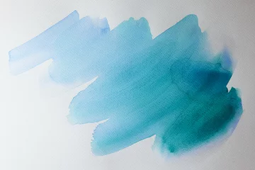  Elementi astratti realizzati ad acquerello: pennellate verde azzurro dipinte su carta  © Enzo Pancaldi