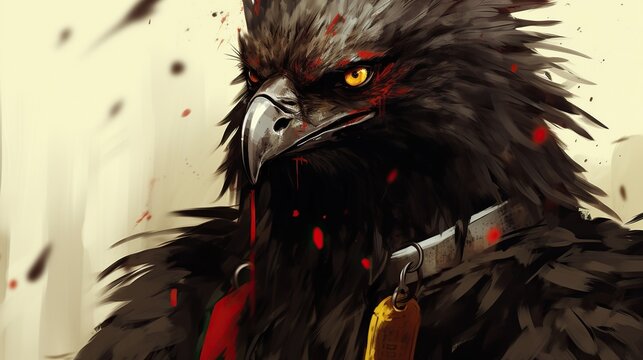 Portrait of an eagle warrior. Digital concept, illustration painting.