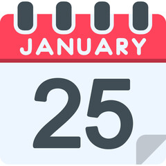 25 January Vector Icon Design