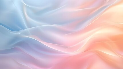 Beautiful abstract desktop background with smooth waves in light blue and pastel pink, peach, orange tones.
