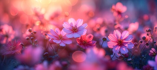 Pink Petals in the Sunlight: A Glimpse of Spring's Beauty Generative AI
