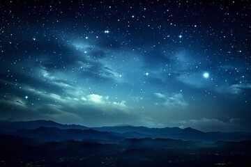 Fototapeta premium Night starry sky. Night cloudy sky