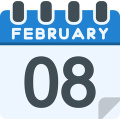 8 February Vector Icon Design