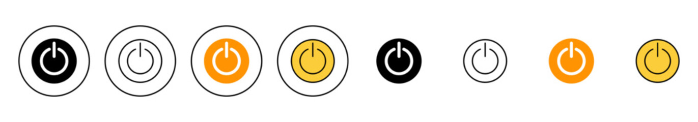 Power icon set vector. Power Switch sign and symbol. Electric power