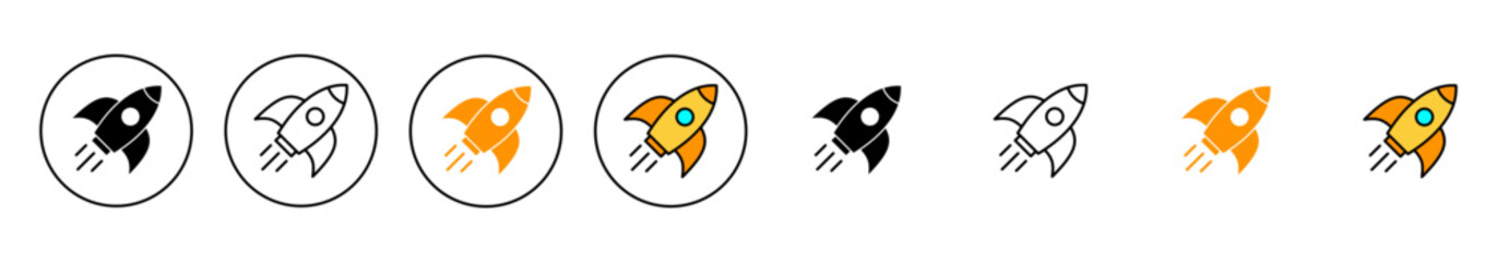 Rocket icon set vector. Startup sign and symbol. rocket launcher icon