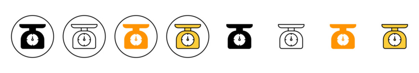 Scales icon set vector. Weight scale sign and symbol