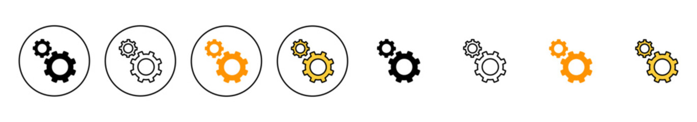 setting Icon set vector. Cog settings sign and symbol. Gear Sign
