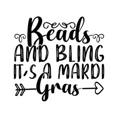 Beads and Bling It's a Mardi Gras SVG Design