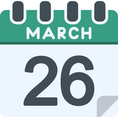 26 March Vector Icon Design