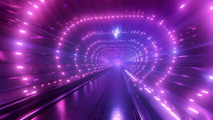 Participants at a music event are immersed in a spectacular light tunnel experience where every step leads them deeper into a futuristic realm of vibrant colors and electrifying