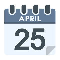 Fototapeta premium 25 April Vector Icon Design
