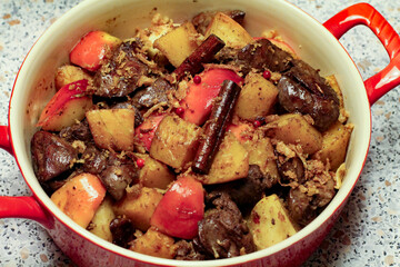 Baked stew. Vegetable chicken stew. Hearty Vegetable Stew