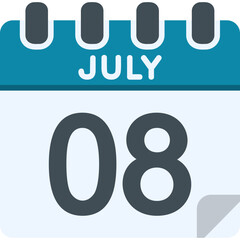 8 July Vector Icon Design