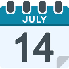 Fototapeta premium 14 July Vector Icon Design