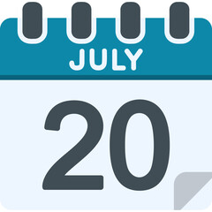 20 July Vector Icon Design