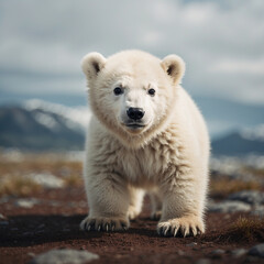 white polar bear cub