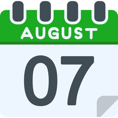 7 August Vector Icon Design