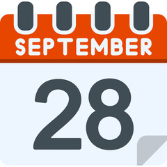 Fototapeta na wymiar 28 September Vector Icon Design