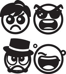 Cartoon Facial Expressions Set on an isolated background.